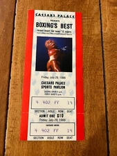 FULL UNUSED TICKETS CAESAR'S PALACE LAS VEGAS PRESENTS BOXING'S BEST 7/29/1988