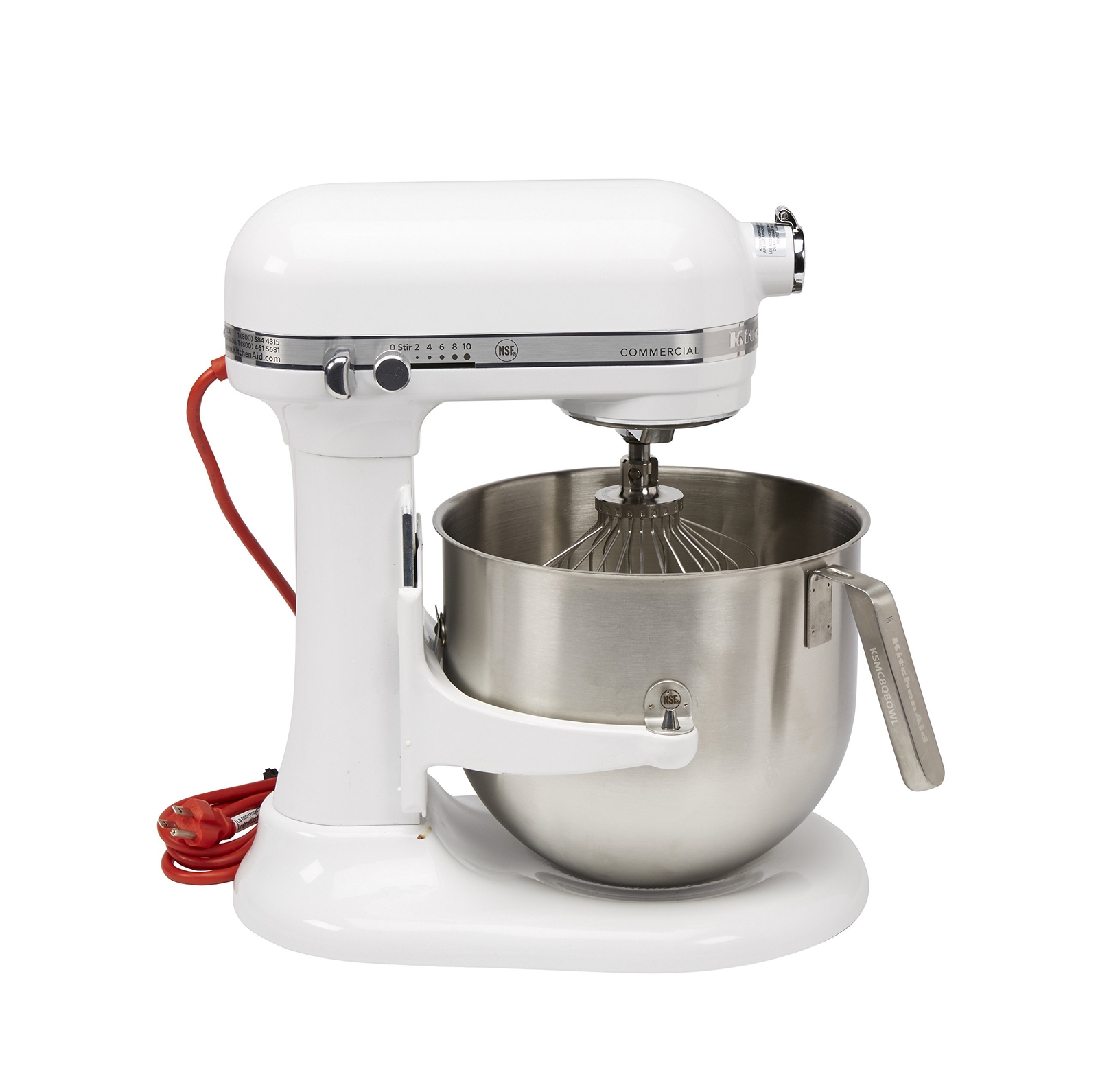 KitchenAid KSM8990WH 8Quart Commercial Countertop Mixer, 10Speed