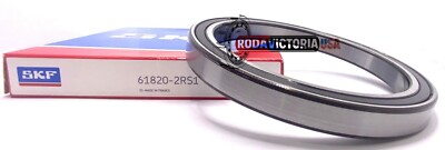 SKF 61820 2RS Deep Groove Ball Bearing, Rubber Sealed 6820 2RS 100x125x13 mm