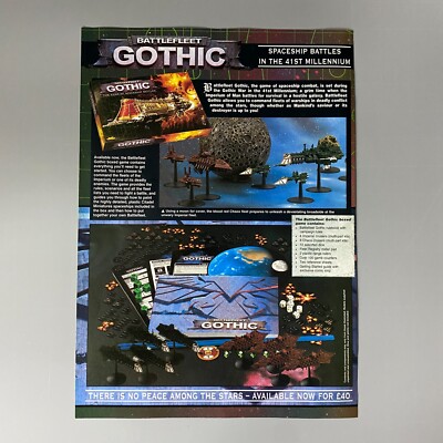 BATTLEFLEET GOTHIC GAMES WORKSHOP WARHAMMER 40.000 VINTAGE RETRO ANZEIGE