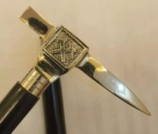 Vintage Axe Hammer Head Handle Walking Stick Cane For Father's Gift