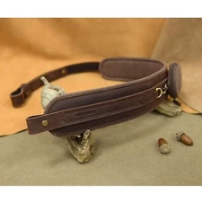 USA Hutning Leather Rifle Sling Shotgun Sling Carry Shoulder Strap with Bag