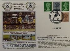 Manchester City v Aston Villa 5th March  2016 Dawn First Day Cover