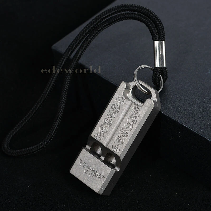 EDC TC4 Titanium Lightweight Keychain Safe Whistle Outdoor Survival Whistle Tool - Image 2 of 4