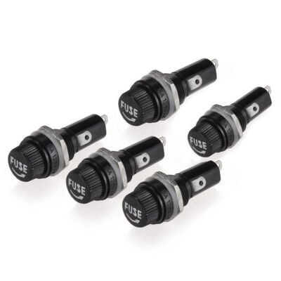 5PCS Set Safety Panel Mount Fuse Holder 5x20mm 10A 250V AC 15A 125V AC #A6-39