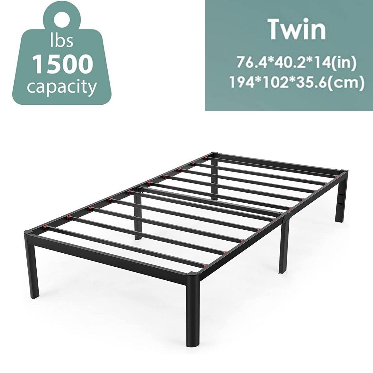 14'' Bed Frame with Storage Metal Platform Heavy Duty Twin/Full/Queen