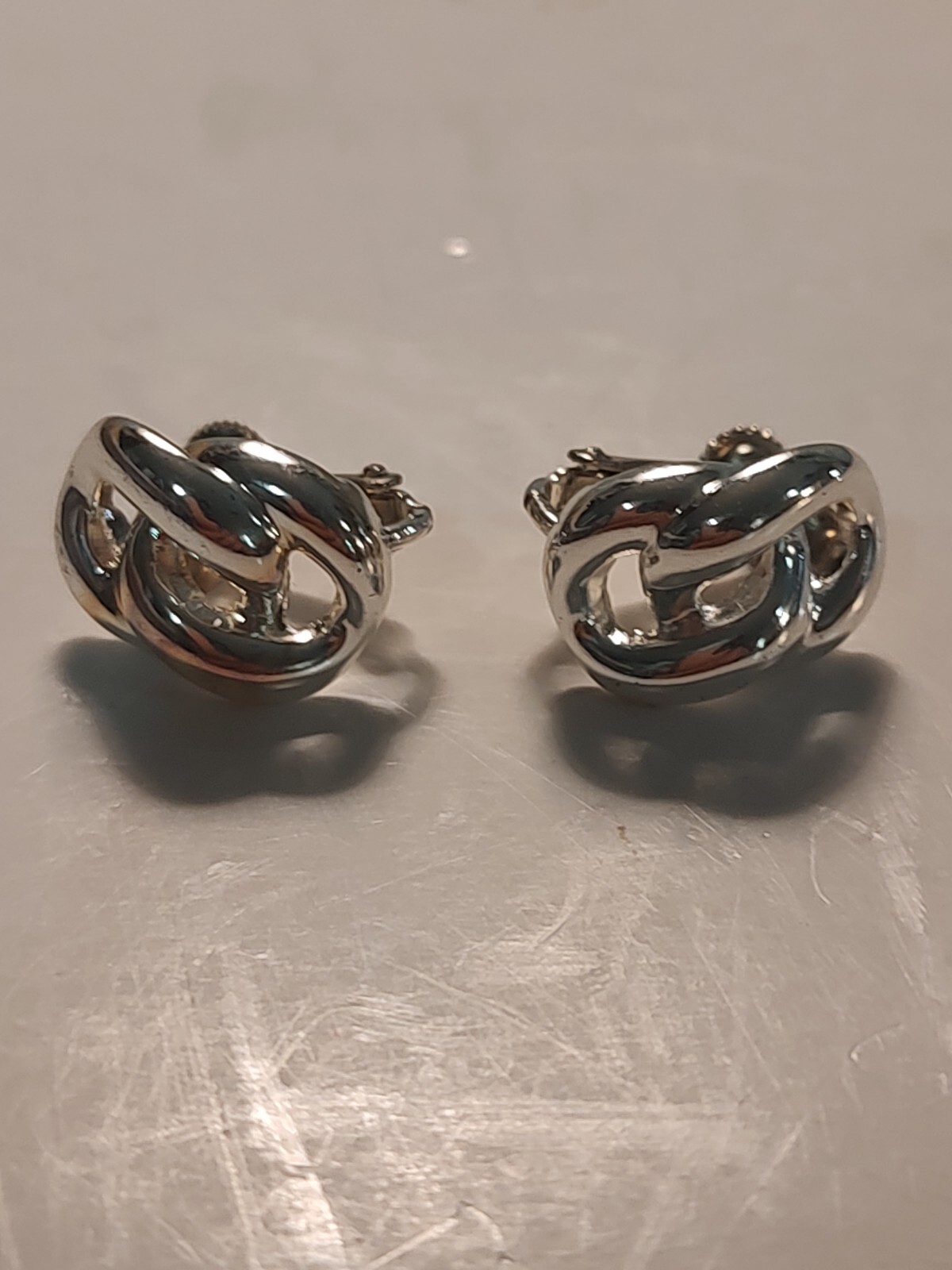 Napier Silver toned Screwbacks Double Loop Earrin… - image 5