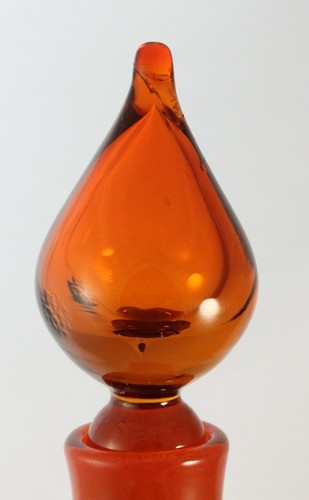 Mid-Century Blenko Tangerine Glass Decanter Wayne Husted Design - Picture 5 of 18