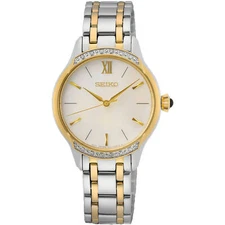 Seiko Women's Watch Quartz Cream Dial Plated Stainless Steel Bracelet SRZ544