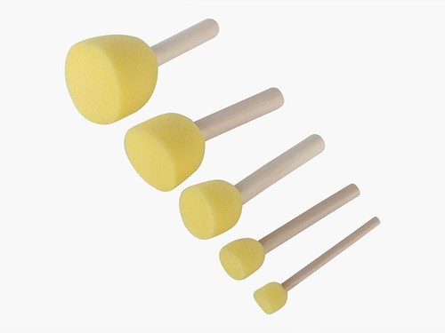Stencil Sponge Dabber Wooden Handle Foam Brush Furniture Art Crafts 5 ...