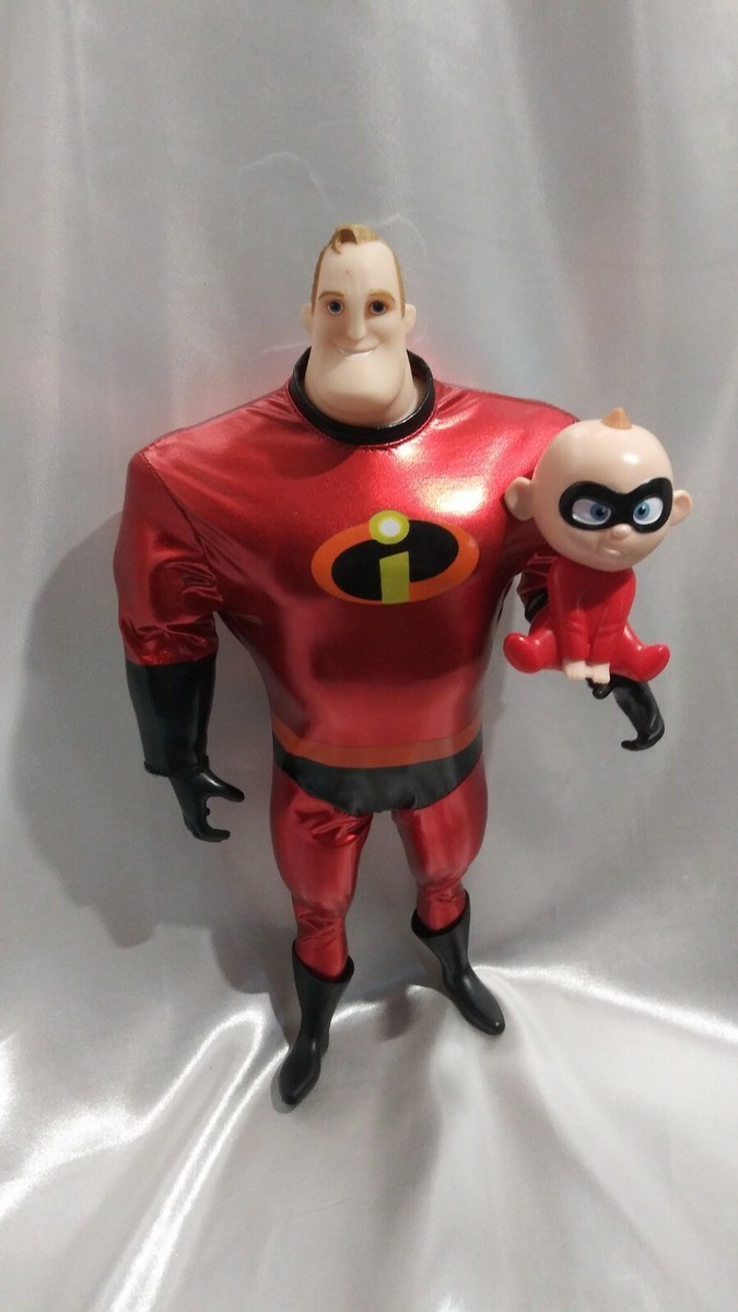 The Incredibles Toys 2pc Lot Figures Disney's Mr Incredible Jack Jack  wind-up