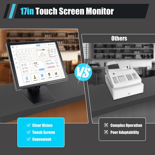 Touchscreen-Monitor 17 Zoll LCD USB VGA POS Kassenmonitor 1280 1024 Auflösung - Afbeelding 3 van 10
