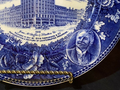 1910 INDUSTRIAL REVOLUTION BLUE TRANSFERWARE WEDGWOOD ADVERTISING PLATE - Picture 6 of 10