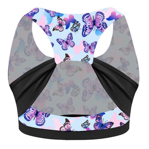 Kids Girls Tank Top Quick-Drying Blouse Dance Bra Sport Vest Competition Stage - Picture 39 of 49