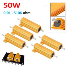 50W Resistor Metal Wirewound Range - Aluminium Power Resistors 0.01 to 510K ohm
