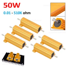 50W Resistor Metal Wirewound Range - Aluminium Power Resistors 0.01 to 510K ohm