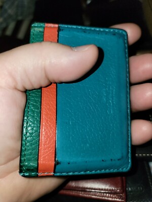 Men's Rare Coach Italian Leather! Green Blue & Red Credit