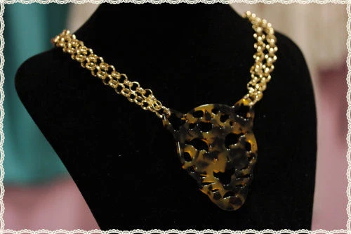 KENZO Collana con catena maglia grossa oro con ciondolo a forma di testa di leopardo