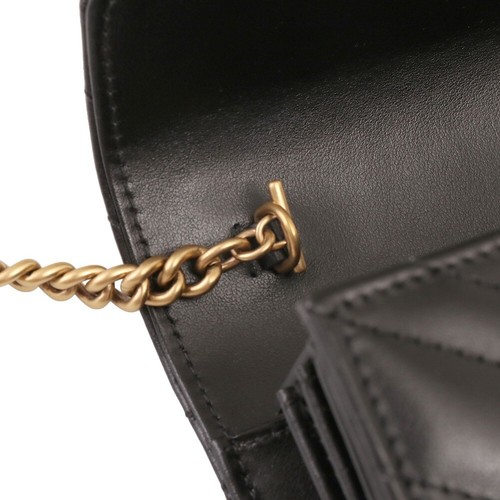 GUCCI Shoulder Bag Women GG Marmont Mini Leather 474575 DTD1T 1000 Black - Picture 7 of 11