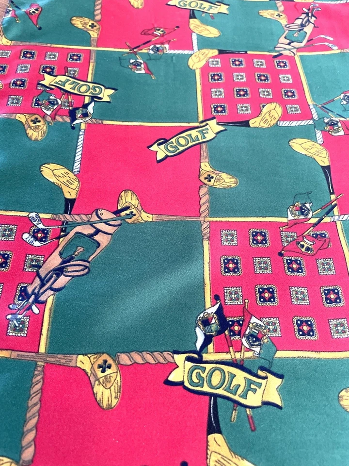 Men's Vintage Scarf 80's Necktie Gents Silk Golf Retro Geometric Preloved - Image 3 of 4