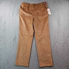 49 NWT Allison Daley Pants Women 10S Elastic Waist Pull On Corduroy Brown - NEW