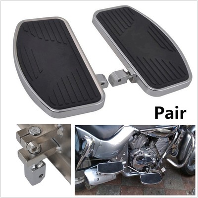 Pair Black Mini Floorboards For Harley Honda Motorcycles Front