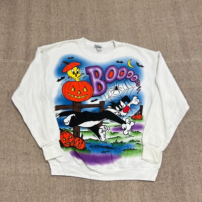 トップス vintage Looney Tunes design sweat Vintage Looney Tunes White hoodie, sweatshirt size S | eBay