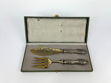 Antikes Silber Fischbesteck Franz Mosgau Berlin Messer Gabel Jugendstil FLM 800