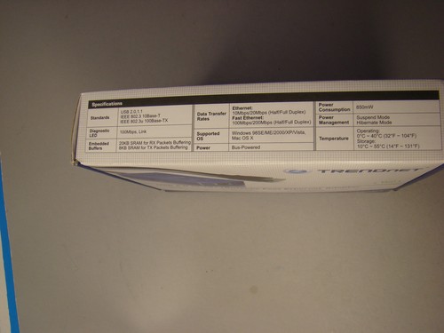TRENDnet TU2-ET100 Fast Ethernet Adapter USB 2.0 to 10/100 Nintendo Wii Ready - Picture 5 of 10