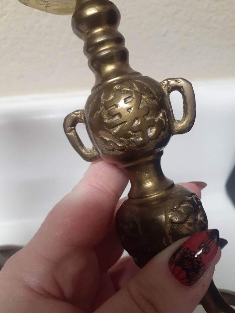 Chinese Brass Candle Holders Antique Vintage Ancient eBay