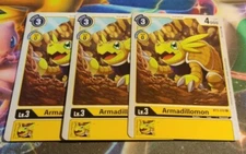 x3 Digimon ARMADILLOMON BT3-032 Yellow Common TCG