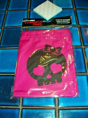 1x Ultra Pro Cutie Skull Girl Pink Black Large Gaming Treasure Nest Dice Bag New