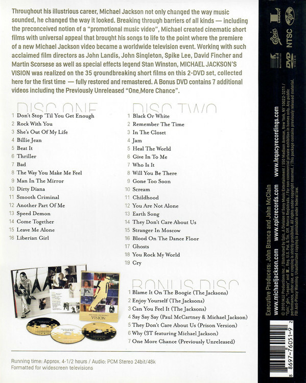MICHAEL JACKSON Vision - Deluxe Edition 3-DVD+HARDBACK BOOK MUSIC