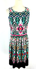Eliza J Womens Size 8 Aztec Print Dress Belted A-Line