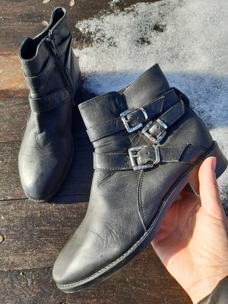 Women Dune Ankle Boots Black Leather 39 #3OF5