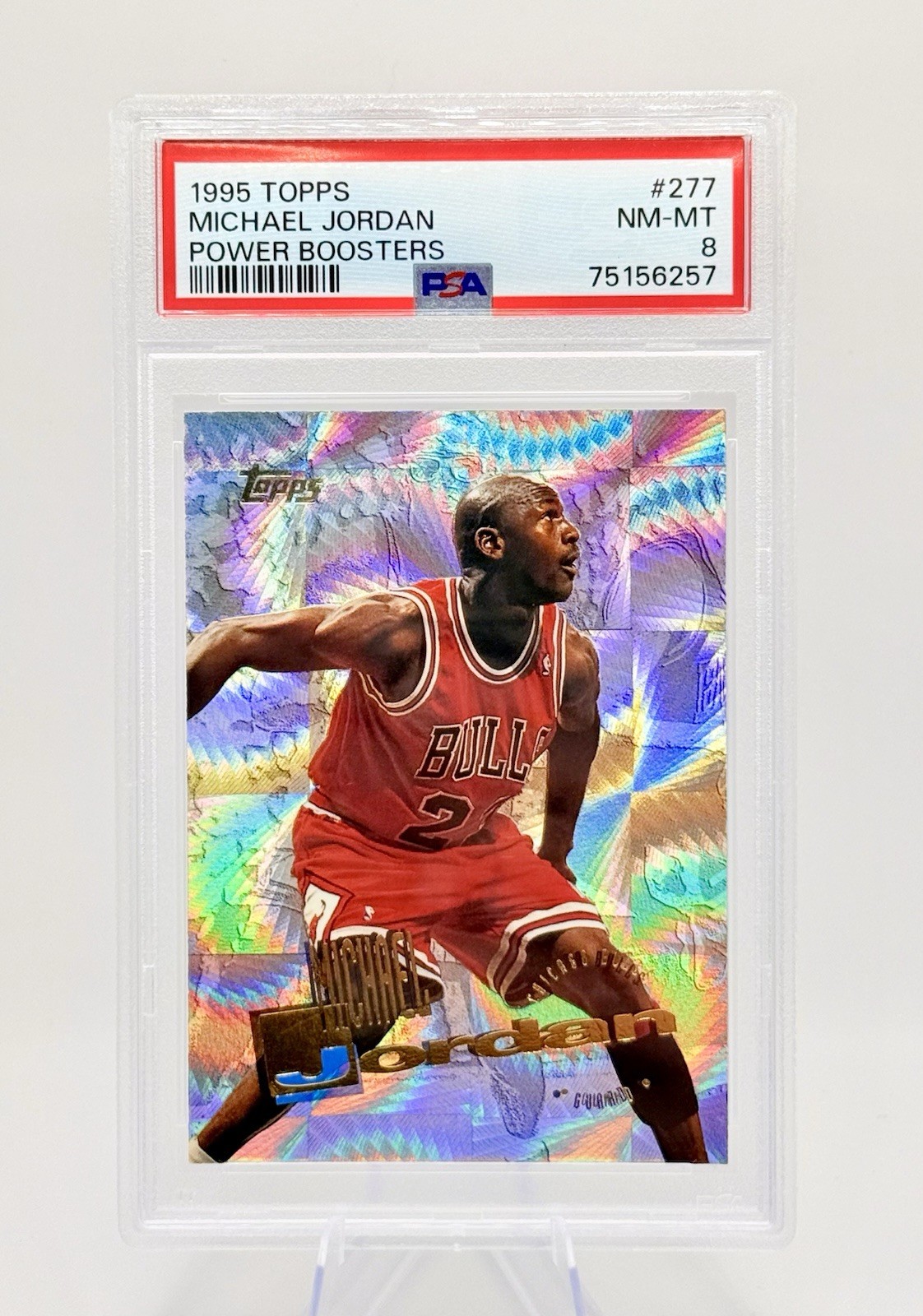 1995-96 Topps Michael Jordan Power Boosters #277 Bulls PSA 8
