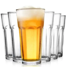Yopay Set of 6 Drinking Glasses 16oz, Thick Tempered Water Glasses, Lead-Free...