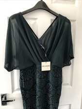 LADIES - Green Lace Batwing Dress - GIRL IN MIND - Size 14 - BX123