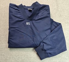 Vintage Y2K Logo L Athletic NFL Pullover Windbreaker Jacket Blue Embroidered