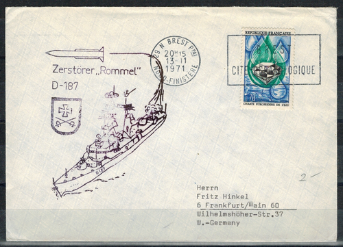 1 Auslandsbrief Frankreich 1682 Europäisches Wasserschutzabkommen Brest # 278