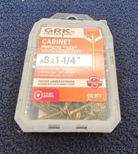 (QTY 100) GRK Fasteners 114069: #8 x 1-1/4" Star Drive Cabinet Washered Screws
