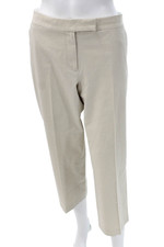 Elie Tahari For Nordstrom Women Cropped Pants Beige Organic Cotton Size 12