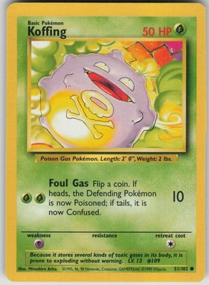 Pokemon TCG Koffing Common Base Set 051/102