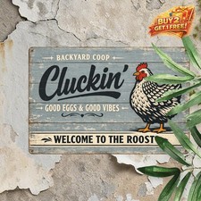 Welcome Mother Cluckers Fluffy Butt Hat Funny Chicken Coop Sign 8x12