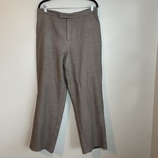 Vtg Women Wool Houndstooth High Waist Pleated Trousers Size 14 Classic Work Pant