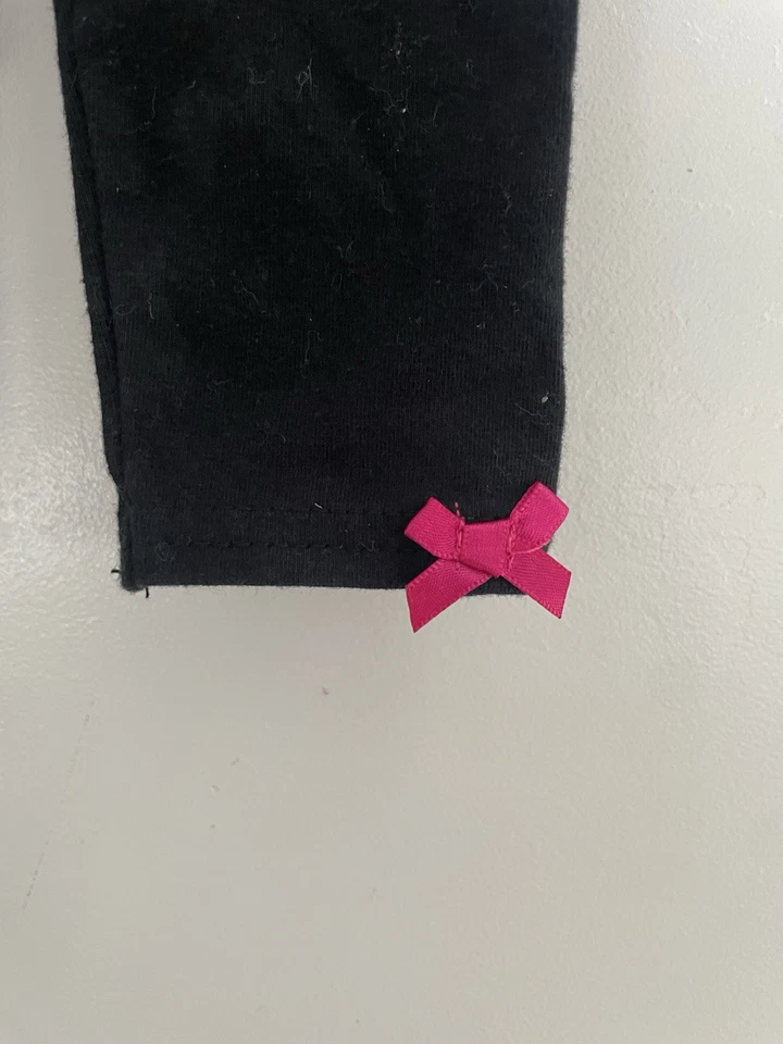 baby starters Girl Pink Bow Cotton Pants With Leopard Print Nylon Skirt Black 6M Foto 4 de 4