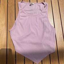 Pink ribbed bodysuit with cut out detail