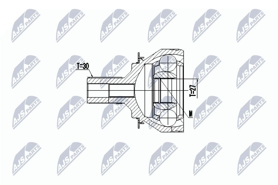 NTY Driveshaft Joint Set NPZ-ME-023 for Mercedes-Benz