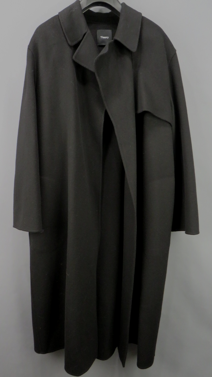 Theory New Divide Wool & Cashmere Wrap Trench Coat $795 Size XL
