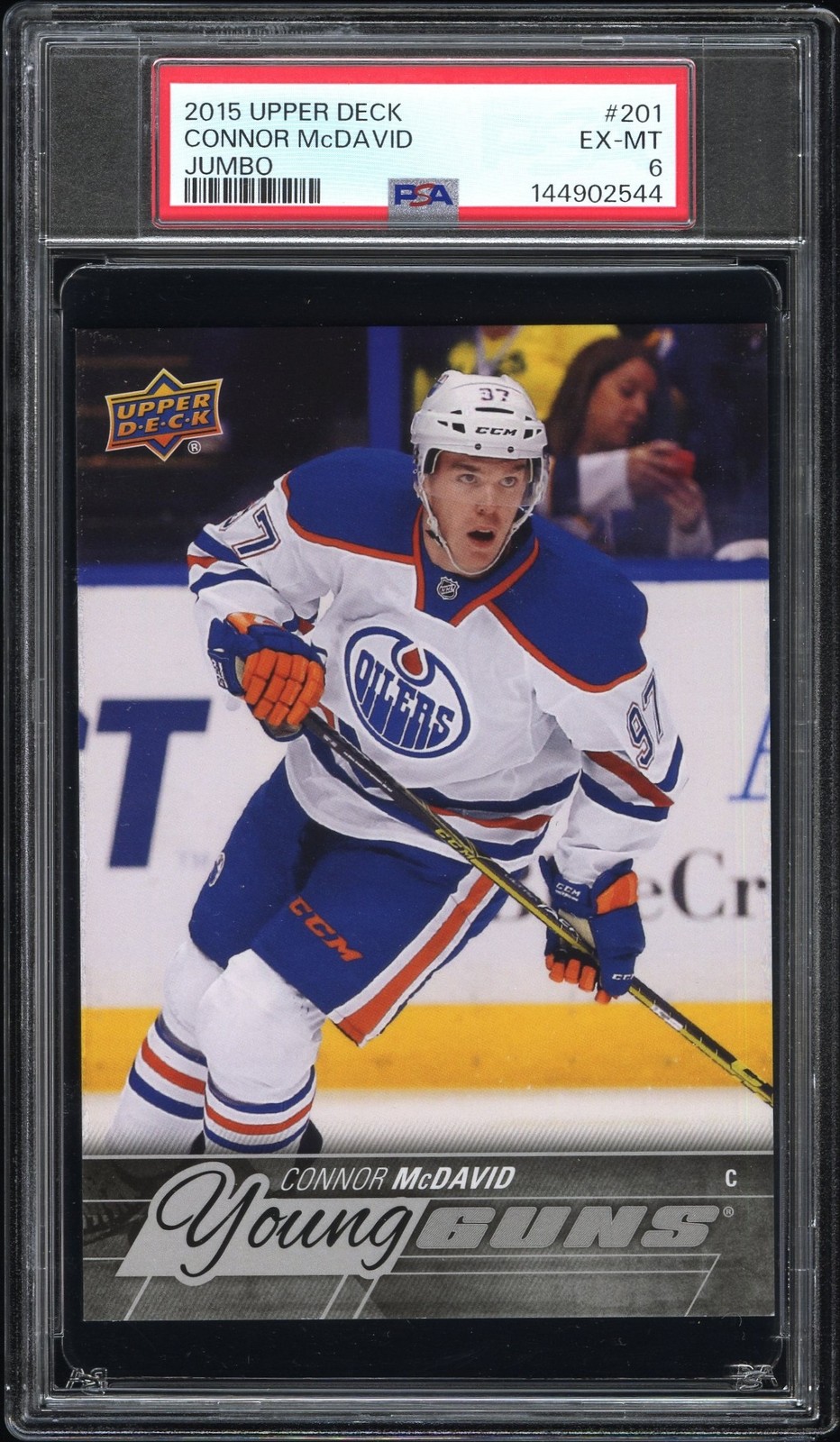 2015 UD JUMBO #201 CONNOR MCDAVID PSA 6